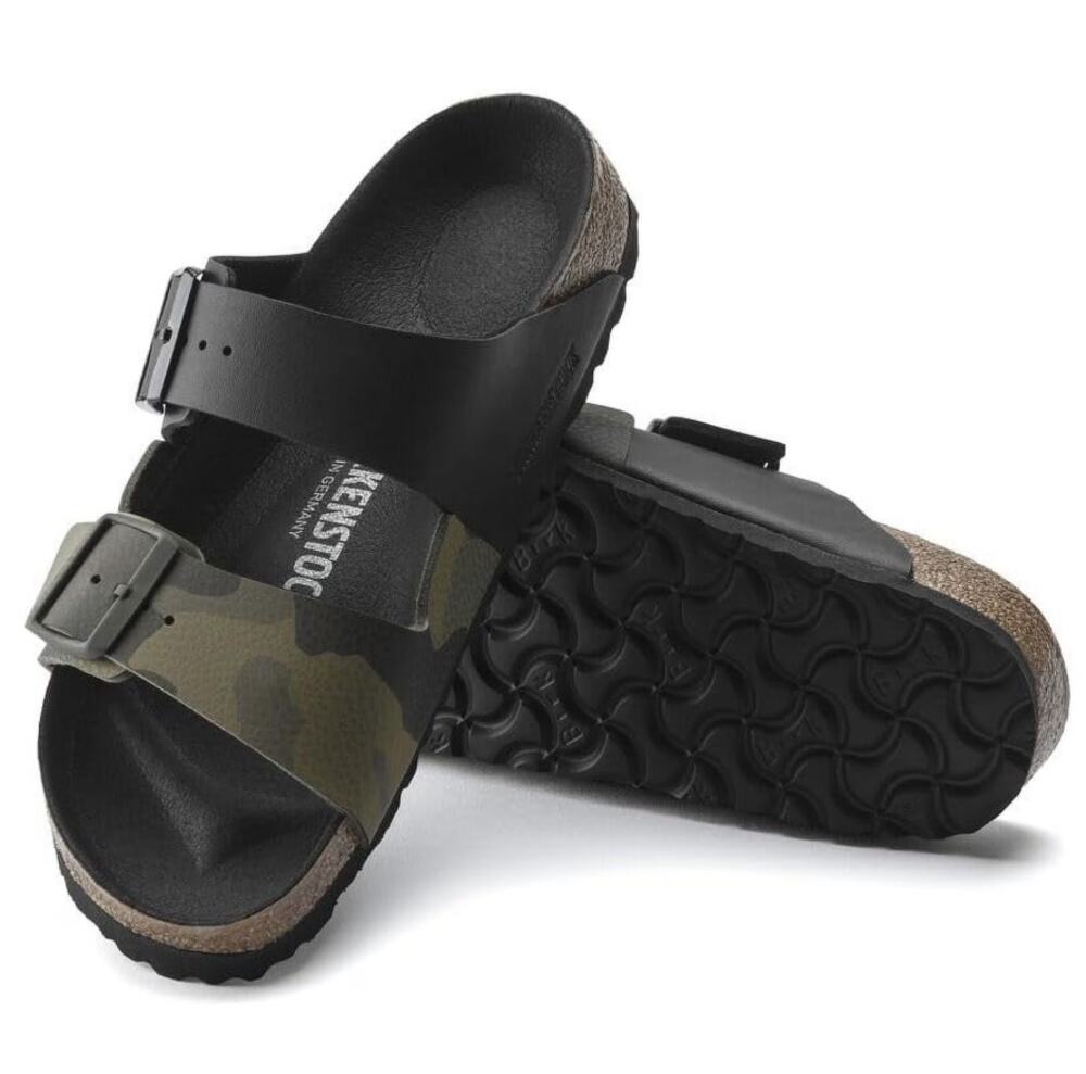Birkenstock Arizona Split Birko-Flor Sandals Black Desert Soil Camo Narrow